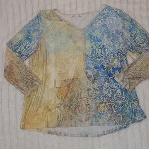 4/$18 Multicolor Abstract 3/4 Sleeve Top